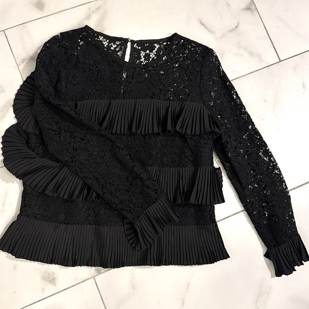 Jcrew Black Lace Top